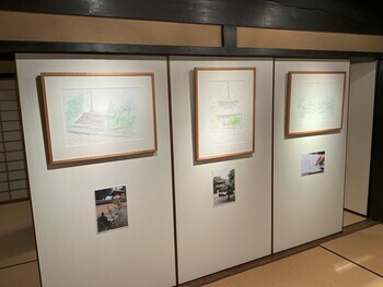 九度山八景絵画展におけるスケッチ画(真田庵)の写真
